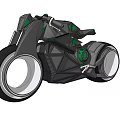Futuristic Concept Motorcycle With Black Green Accents And Large Wheels Unique Design