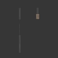 Modern Minimalist Wooden Partition with Dark Planks Square Cutouts and Wood Grain Texture