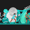 2022 Tennis Themed Photo Spot With Players Rackets Balls And Decorations