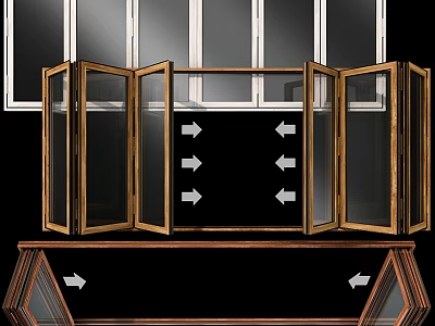 Casement Doors With Wooden Frame Glass Panels And Hinged Design For Home Interior 3d model