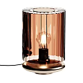 Modern Stylish Candle Lamp With Transparent Glass Shade And Copper Base