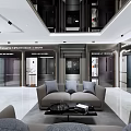 Modern Mall Store Front Featuring Glass Door Window Display And Minimalist Design