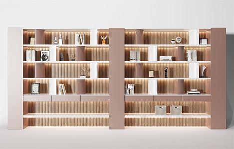 Modern Bookcase Decorative Cabinet 3d model