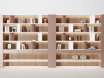 Modern Bookcase Decorative Cabinet 3d model