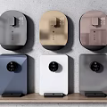 Modern Home Appliances With Sleek Design Multiple Colors On Wooden Shelf For Daily Use