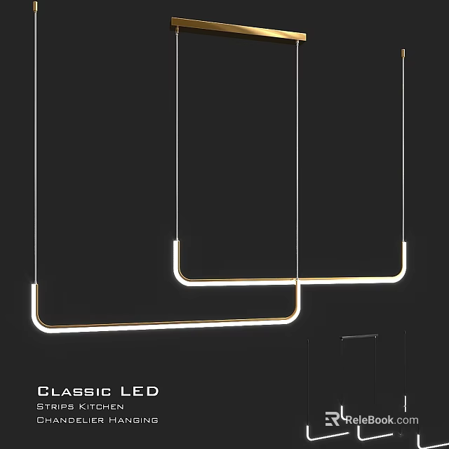 Classic LED Pendant Ceiling Lighting Fixture For Modern Interior Design 3d model 