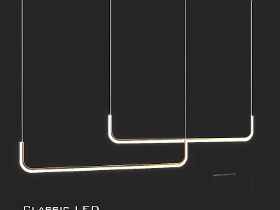 Classic LED Pendant Ceiling Lighting Fixture For Modern Interior Design 3d model