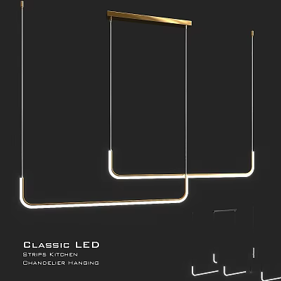 Classic LED Pendant Ceiling Lighting Fixture For Modern Interior Design 3d model
