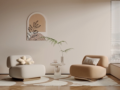 Cream wind single sofa model