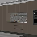 Modern Sideboard with Wooden Cabinets Drawers and Built in Oven Design