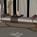 New Chinese Style Bed End Stool 3d model