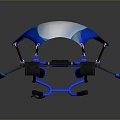 Blue Drone With Transparent Canopy Blue Frame And Illuminated Components Design 3d model