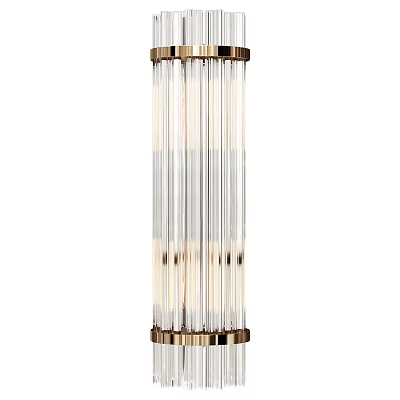 Modern Elegant Cylindrical Wall Sconce With Glass Tubes And Brass Frame 3d model