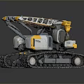 Tracked Functional Construction Vehicle With Yellow White Body And Mechanical Arm