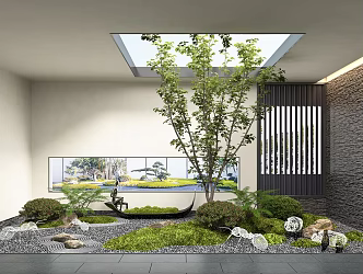 Modern landscape sketch interior landscape sketch 3d model
