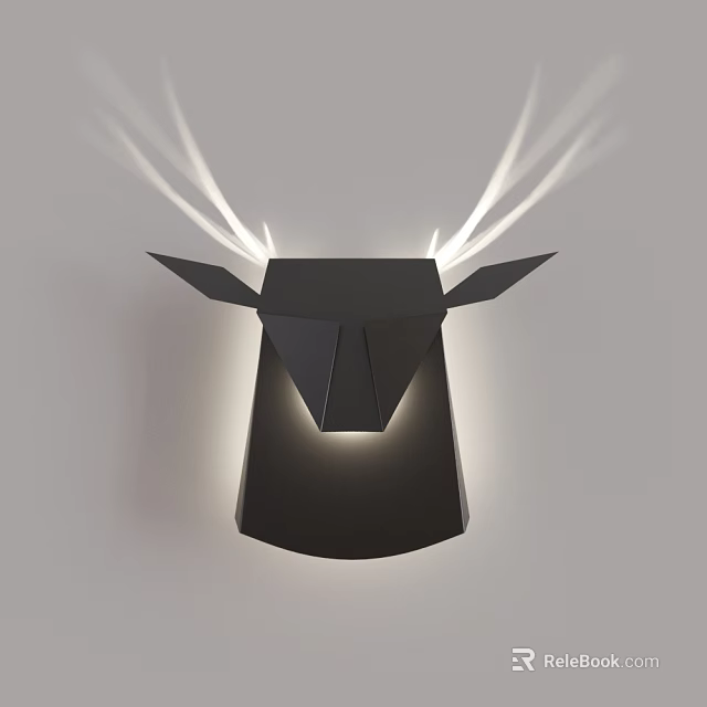 Modern Deer Head Design Decorative Wall Light with Geometric Shape and Soft Illumination 3d model