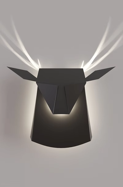 Modern antler lamp deer head lamp 3d model Modern antler lamp deer head lamp 3d model