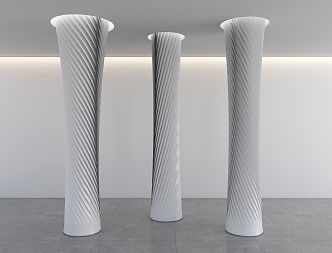 Special-shaped Column Interior Steel Cylinder Twisted Shape Column Spiral Decorative Column Interior Package Column 3d model