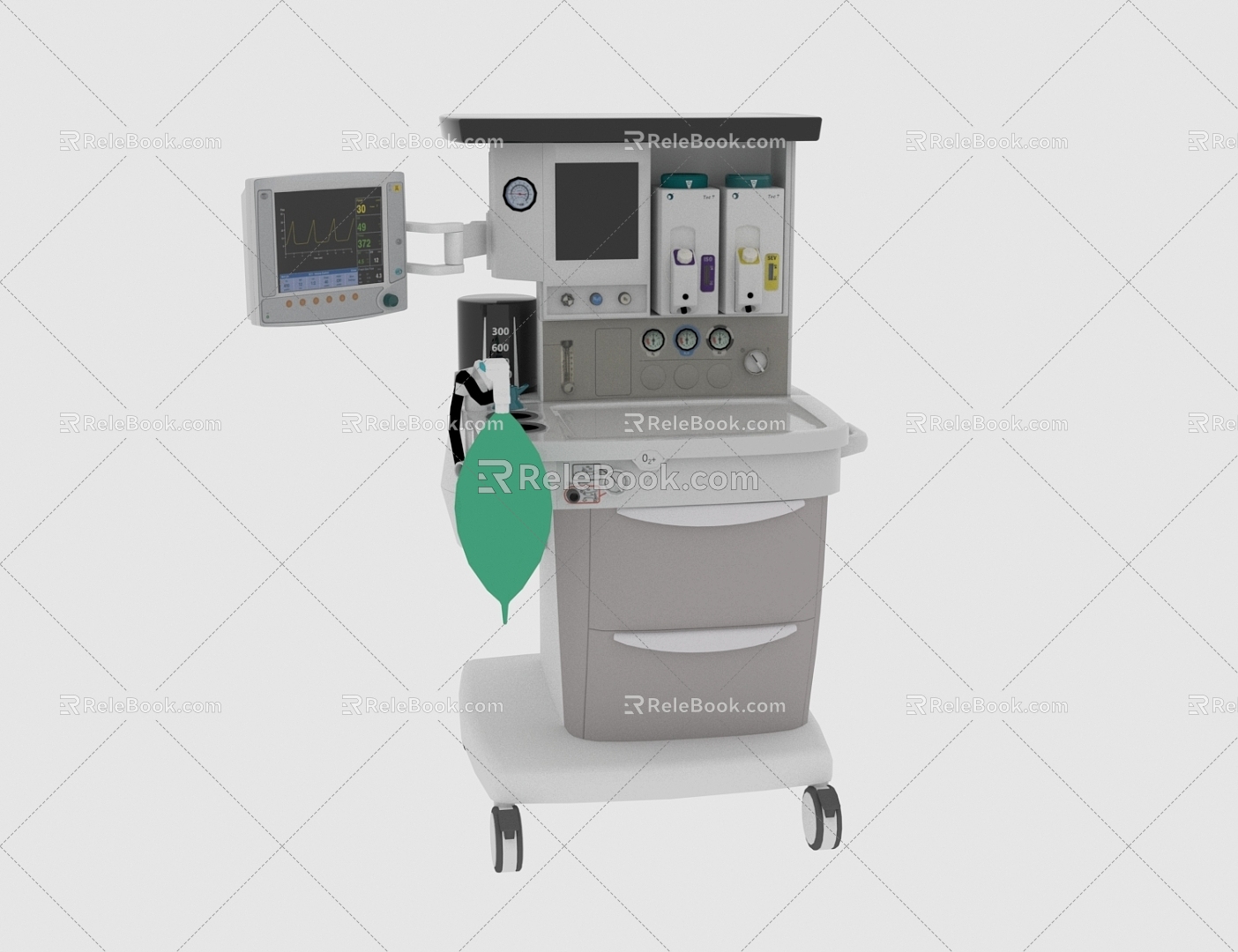 Anesthesia machine Ventilator Medical equipment Medical facilities Medical equipment Medical supplies 3d model