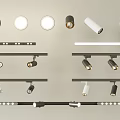 Modern Downlights And Spotlights With Track Lighting Designs For Interior Spaces 3d model
