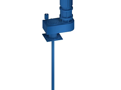 Heavy Duty Blue Vertical Industrial Equipment With Motor Base And Mixing Shaft 3d model