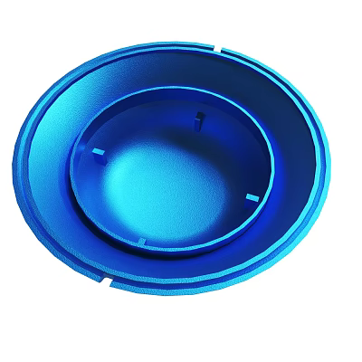 Blue Circular Nested Container Structure With Smooth Surface And Components 3d model