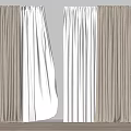 Modern White and Brown Curtains with Elegant Drape Design for Living Room Interior