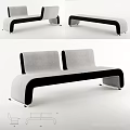 Modern Curved Gray Black Fabric Sofa Set With Contemporary Design And Metal Legs