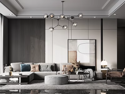 Modern sofa coffee table combination 3d model