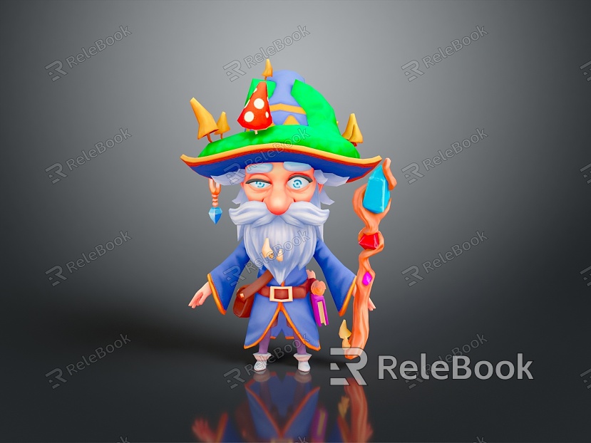 Wise Old Man Old Man Ancient Old Man Ancient Wise Warlock Taoist priest wizard mage model