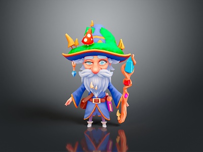 Wise Old Man Old Man Ancient Old Man Ancient Wise Warlock Taoist priest wizard mage 3d model