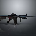 Modern Tactical Rifle 3D Rendered With Scope Grip And Metal Finish
