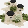 shrub green plant flower bed 3d model