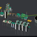 Integrated Industrial Equipment System With Storage Tanks Mixing Units Conveyor Belts And Processing Components