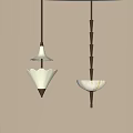 Stylish Pendant Lights With White Conical And Bowl Shaped Shades And Metal Frames