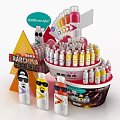 RAPPERINA Special Flavor Drinks Display Stand With Colorful Bottles And Rfreshstyle Elements
