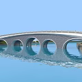Arched Landscape Bridge With Multiple Arches Over Calm Water And Clear Reflection 3d model