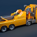 Yellow Mercedes Recovery Tow Truck With Front Lights And Multi Wheel Design