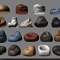 Comfortable Bean Bag Chairs In Various Colors And Modern Designs For Living Room