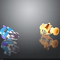 Two Colorful Blue And Orange Space Rocket Models For Kids Astronaut Play