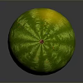 Fresh Green Striped Watermelon With Ripe Juicy Texture On Dark Background