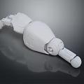 Detailed White Robotic Arm 3D Model With Articulated Joints And Components 3d model