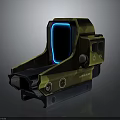 Modern Weapon Tactical Sight With Camouflage Pattern Blue Illuminated Screen And Side Buttons 3d model