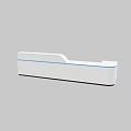 Modern Circular Reception Desk Interior With White Surface And Blue Accent Lines 3d model