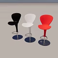 Black and Red Modern Bar Stools with Metal Swivel Base and Stylish Design