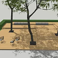 Rooftop Garden With Lush Trees Wooden Deck Benches And People Enjoying