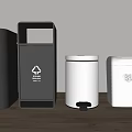Modern Household Waste Bins In Black Gray Silver White With Sorting And Pedal Designs