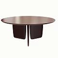 Modern Round Dark Brown Coffee Table With Sleek Unique Base Design 3d model