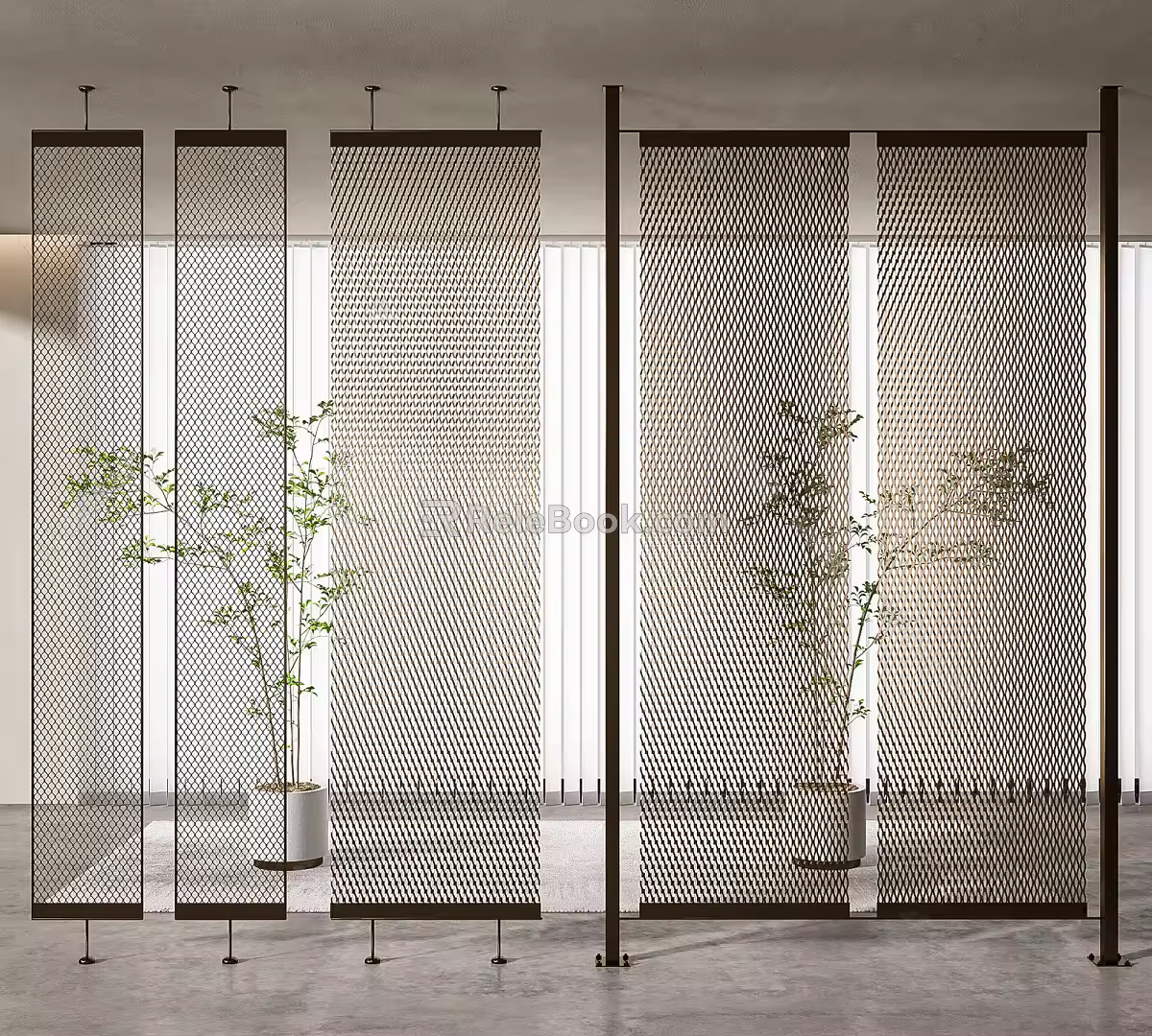 Modern screen grid screen partition 3d model