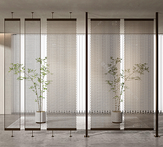 Modern screen grid screen partition 3d model